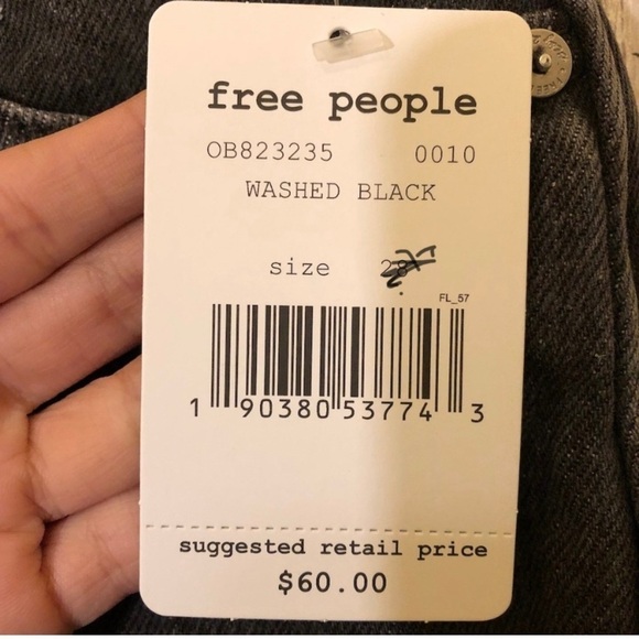 Free People Washed Black Distressed Hem Mini Skirt - Picture 5 of 5